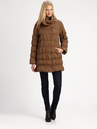 A puffy nylon jacket with a decidedly feminine silhouette and convenient slash pockets.Stand collarConcealed front closureSlash pocketsAbout 34 from shoulder to hemBody: nylonFill: down feathers/other feathersDry cleanImportedSIZE & FIT Model shown is 5'10½ (179cm) wearing a US size Small. A puffy nylon jacket with a decidedly feminine silhouette and convenient slash pockets.Stand collarConcealed front closureSlash pocketsAbout 34 from shoulder to hemBody: nylonFill: down feathers/other feathersDry cleanImportedSIZE & FIT Model shown is 5'10½ (179cm) wearing a US size Small.