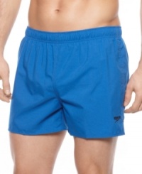 Dry out! SPEEDRY technology on these Speedo swim trunks help them dry twice as fast for those times when you don't want to be all wet. Dry out! SPEEDRY technology on these Speedo swim trunks help them dry twice as fast for those times when you don't want to be all wet.
