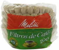 Melitta Basket Coffee Filters, Natural Brown (8 to 12-Cup), 200-Count Filters (Pack of 8)