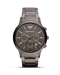Strike a classic chord with this stainless steel piece from Emporio Armani. It's chronograph movement and bold dial elevate this watch above the everyday. Strike a classic chord with this stainless steel piece from Emporio Armani. It's chronograph movement and bold dial elevate this watch above the everyday.