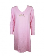 Charter Club Womens Owl Vneck Long Sleeve Sleepshirt