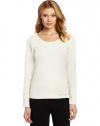 Calvin Klein Women's Long Sleeve Scop Neck Top