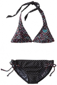 Roxy Kids Girls 7-16 Reversible Rio Set, True Black, 8 Roxy Kids Girls 7-16 Reversible Rio Set, True Black, 8