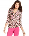 Add a pop of pizzazz to your look with Ellen Tracy's fun polka-dot top. It looks especially fresh with vibrant pants.