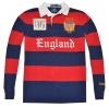 Polo Ralph Lauren Men Custom Fit Big Logo England Rugby Polo T-shirt - USA Olympic Team (XL, Red/navy/off white)
