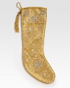 EXCLUSIVELY AT SAKS.COM. Clusters of hand-embroidered beads add luxurious style to this Christmas stocking, from renowned designer Sudha Pennathur. HandcraftedRayon tissue with beaded embroidery and faux pearls21L; 7½ top openingDry cleanImported