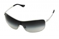 New Ray Ban RB3466 003/8G Shield Silver/Gray Gradient Lens 35mm Sunglasses New Ray Ban RB3466 003/8G Shield Silver/Gray Gradient Lens 35mm Sunglasses