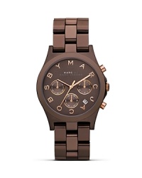 Opt for a piece of designer arm candy. In this season's must-have shade, MARC BY MARC JACOBS' chocolate brown chronograph is a sweet way to update your look. Opt for a piece of designer arm candy. In this season's must-have shade, MARC BY MARC JACOBS' chocolate brown chronograph is a sweet way to update your look.