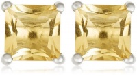 Sterling Silver 6mm Square-Cut Citrine Earrings Sterling Silver 6mm Square-Cut Citrine Earrings
