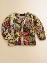 A vivid floral print adorns this ultra-cozy, wool cardigan.CrewneckLong sleevesButton-frontWoolMachine washImported Please note: Number of buttons may vary depending on size ordered. A vivid floral print adorns this ultra-cozy, wool cardigan.CrewneckLong sleevesButton-frontWoolMachine washImported Please note: Number of buttons may vary depending on size ordered.