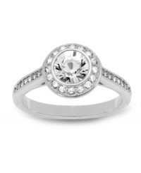 Eternally elegant. Swarovski's Angelic ring showcases a brilliant clear crystal centerpiece surrounded by sparkling clear pavé crystals. Set in silver tone mixed metal. Size 7. Eternally elegant. Swarovski's Angelic ring showcases a brilliant clear crystal centerpiece surrounded by sparkling clear pavé crystals. Set in silver tone mixed metal. Size 7.