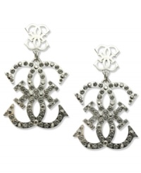 Show off your GUESS love in these Quatro G logo drop earrings. Embellished with crystal accents for a shimmering effect. Crafted from silver tone mixed metal. Approximate drop: 2 inches. Show off your GUESS love in these Quatro G logo drop earrings. Embellished with crystal accents for a shimmering effect. Crafted from silver tone mixed metal. Approximate drop: 2 inches.
