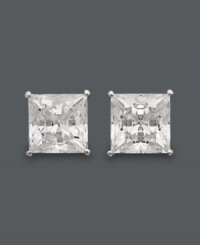 Over nine carats worth of brilliant sparkle! Arabella's luminous stud earrings will turn heads with princess-cut Swarovski zirconias (9-3/4 ct. t.w.). Post setting crafted in 14k white gold. Approximate diameter: 8 mm. Over nine carats worth of brilliant sparkle! Arabella's luminous stud earrings will turn heads with princess-cut Swarovski zirconias (9-3/4 ct. t.w.). Post setting crafted in 14k white gold. Approximate diameter: 8 mm.