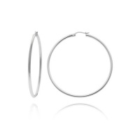 Sterling Silver Tarnish-Free Polished Tube Hoop Earrings (1.2 Diameter) Sterling Silver Tarnish-Free Polished Tube Hoop Earrings (1.2 Diameter)