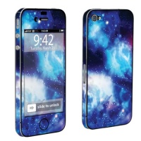Apple iPhone 4 or 4s Full Body Vinyl Decal Sticker Skin Blue Space By Skinguardz Apple iPhone 4 or 4s Full Body Vinyl Decal Sticker Skin Blue Space By Skinguardz