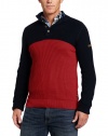 Nautica Men's Button Mockneck Cardigan Stitch Sweater