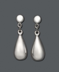 For work or for play, these teardrop earrings are an extremely practical purchase. Crafted in 14k white gold. Approximate drop: 1 inch. For work or for play, these teardrop earrings are an extremely practical purchase. Crafted in 14k white gold. Approximate drop: 1 inch.