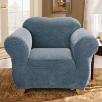Sure Fit Stretch Royal Diamond 1-Piece Chair Slipcover, Blue Sure Fit Stretch Royal Diamond 1-Piece Chair Slipcover, Blue