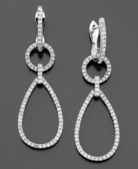 Day and evening looks get a welcome touch of sparkle with these teardrop diamond earrings from Effy Collection featuring round-cut diamonds (3/4 ct. t.w.) set in 14k white gold. Approximate drop: 1-3/4 inches. Day and evening looks get a welcome touch of sparkle with these teardrop diamond earrings from Effy Collection featuring round-cut diamonds (3/4 ct. t.w.) set in 14k white gold. Approximate drop: 1-3/4 inches.