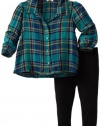 Splendid Littles Baby-girls Newborn Charlee Plaid Tunic Set, Jade, 18-24 Months