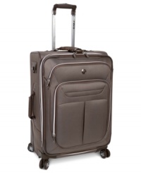 A spin, spin situation! You can't lose with Revo's durable and versatile expandable suitcase. Set on 8 easy-glide 360º wheels, this bag rolls with the punches & packs in everything you can't live without and keeps it in perfect order, so you arrive cool, calm & composed. A side-bound construction and tri-tone exterior make dependability and style a part of every itinerary. A spin, spin situation! You can't lose with Revo's durable and versatile expandable suitcase. Set on 8 easy-glide 360º wheels, this bag rolls with the punches & packs in everything you can't live without and keeps it in perfect order, so you arrive cool, calm & composed. A side-bound construction and tri-tone exterior make dependability and style a part of every itinerary.