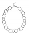 Hammer home your new look with this linked necklace with textured detail from Sequin. Crafted in silver tone mixed metal. Approximate length: 33-1/2 inches + 3-inch extender.