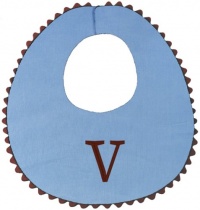 Princess Linens Bon Bon Bib Baby Blue with Brown Trim-V