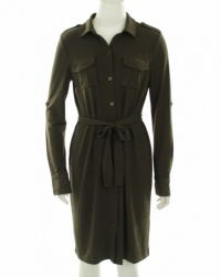 Calvin Klein Stretch Shirt Dress Olive Small Calvin Klein Stretch Shirt Dress Olive Small