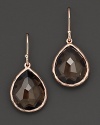 From the Rosé collection, teardrop earrings with smoky quartz. Designed by Ippolita.