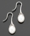 Peerless pearls are the perfect touch to your elegant look. These beautiful drop earrings feature cultured freshwater pearls (8mm) set in 14k white gold. Approximate drop: 1 inch.