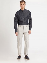 EXCLUSIVELY OURS. A casual classic with a sense of sophistication and refinement in a rich, rinsed denim cotton.Buttonfront CottonMachine washImported EXCLUSIVELY OURS. A casual classic with a sense of sophistication and refinement in a rich, rinsed denim cotton.Buttonfront CottonMachine washImported