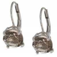 Sterling Silver 8mm Round Smoky-Quartz Lever Back Earrings Sterling Silver 8mm Round Smoky-Quartz Lever Back Earrings