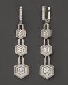Brilliant diamonds accent India Hicks' sterling silver graduated drop earrings.