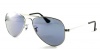 Ray-Ban 0RB3044 Aviator Sunglasses,Silver Frame/Light Blue Lens,One Size