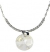 Sparkling Crescent Swarovski Elements Crystal Necklace (Clear) W. 18k White Gold Plated Chain