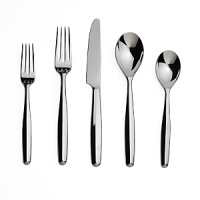 With a sleek, modern design, Aidan flatware offers the perfect companion for almost any dinnerware. With a sleek, modern design, Aidan flatware offers the perfect companion for almost any dinnerware.