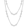 Stainless Steel with Clear Swarovski Crystal Necklace, 39.5