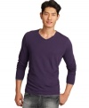 Made from super soft Pima cotton, this Kenneth Cole New York v-neck is cozy and contemporary.