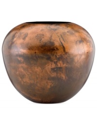 Finished by fire, each Burnished Copper vase is an individual. Rich earth tones and a unique mottled design distinguish the sculptural vessel for modern settings. By Donna Karan Lenox. Finished by fire, each Burnished Copper vase is an individual. Rich earth tones and a unique mottled design distinguish the sculptural vessel for modern settings. By Donna Karan Lenox.