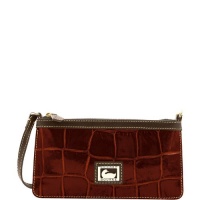 Dooney & Bourke Croco Large Slim Wristlet, Cognac