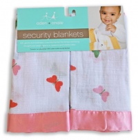 Aden by aden + anais 2 Pack Security Blankets, Sonia Pink Butterfly Aden by aden + anais 2 Pack Security Blankets, Sonia Pink Butterfly