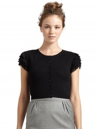 THE LOOKRibbed jewelneckRuffled cap sleevesButton frontPintucked details at legsCropped silhouetteRibbed hemTHE FITShoulder to hem, about 15THE MATERIALBodice: cottonSleeve: linen/polyamideCARE & ORIGINDry cleanMade in ItalyModel shown is 5'10 (177cm) wearing US size 4. THE LOOKRibbed jewelneckRuffled cap sleevesButton frontPintucked details at legsCropped silhouetteRibbed hemTHE FITShoulder to hem, about 15THE MATERIALBodice: cottonSleeve: linen/polyamideCARE & ORIGINDry cleanMade in ItalyModel shown is 5'10 (177cm) wearing US size 4.