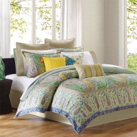 Echo Scarf Paisley Sateen 4-Piece Comforter Set, Multi, California King Echo Scarf Paisley Sateen 4-Piece Comforter Set, Multi, California King