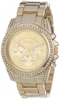 Breda Women's 2288_gold Ultra Femme Ultra Femme Rhinestone Accented Gold Metal Runway Watch