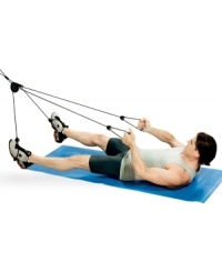 Show body fat the door! This doorknob rope exerciser uses the principles of pilates to provide a full body tone – back, chest, arms, legs and abs – without all that bulky, expensive equipment. Simply slip the loop on the doorknob and start your workout. One-year warranty. Model EF7633GY. Show body fat the door! This doorknob rope exerciser uses the principles of pilates to provide a full body tone – back, chest, arms, legs and abs – without all that bulky, expensive equipment. Simply slip the loop on the doorknob and start your workout. One-year warranty. Model EF7633GY.