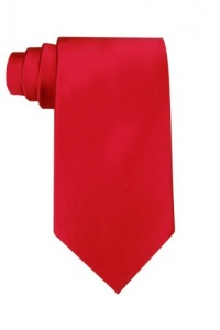 Solid red polyester tie