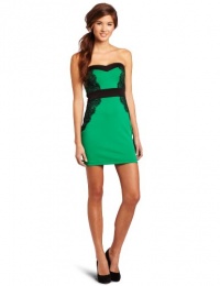 As U Wish Juniors Strapless Dress With Lace Trim, Green, Small As U Wish Juniors Strapless Dress With Lace Trim, Green, Small