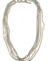 Designer Inspired Multi Chain Pearl Toggle Necklace