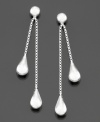 Modern elegance suited for every occasion. Double teardrop earrings by Giani Bernini crafted in sterling silver. Approximate drop: 1-1/2 inches.