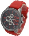 Mark Naimer Chronograph -style Look XL Black Dial Men's watch DZ4216 Look With Red Rubber Band